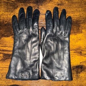 Coach Black Leather Gloves Size 7